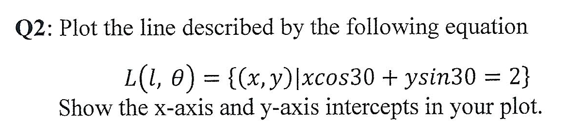 Plot The Line Described By The Following Equation Chegg