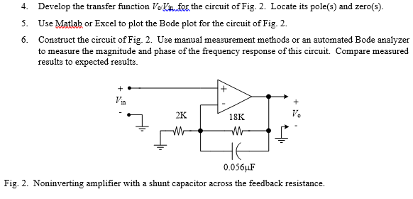 1. Develop the transfer function Vo Vin for the | Chegg.com