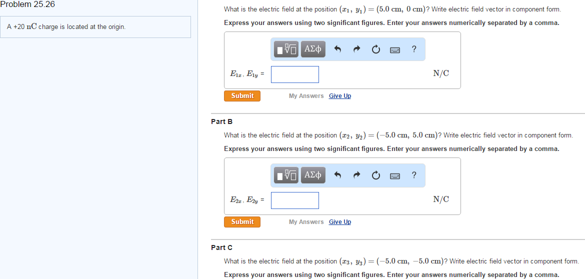 Solved A +20 nC charge is located at the origin. What is | Chegg.com