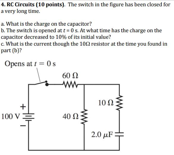 Solved The switch in the figure has been closed for a very | Chegg.com
