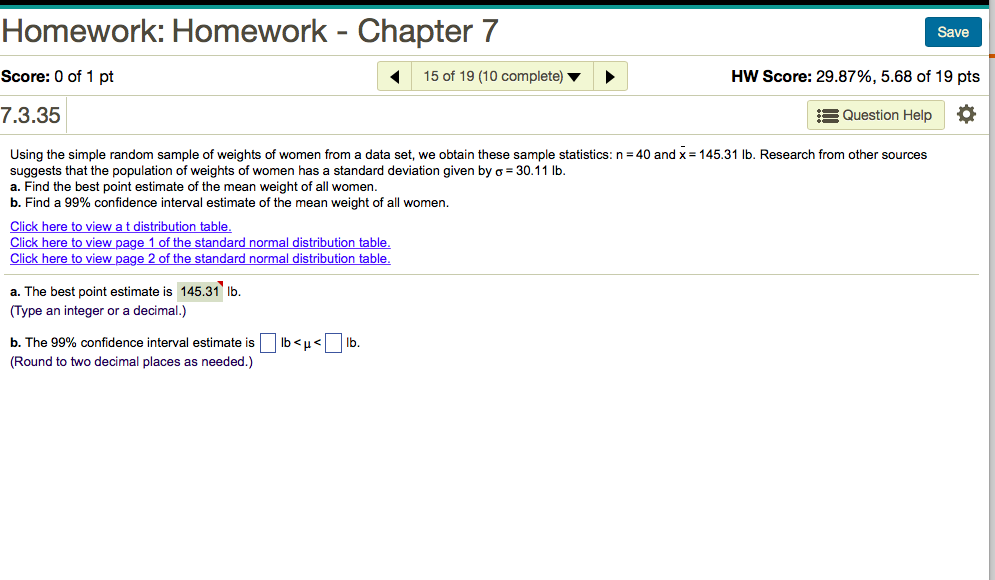 Solved Homework: Homework - Chapter 7 Score: 0 of 1 pt | Chegg.com