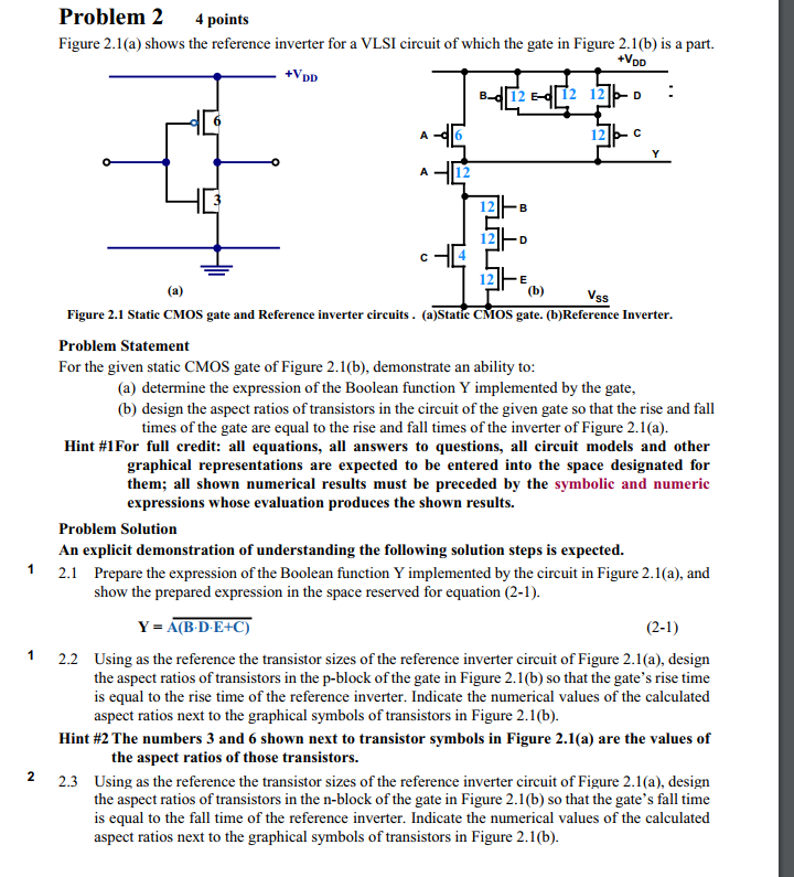 Solved Problem 2 4 Points Figure 2 1 a Shows The Reference Chegg