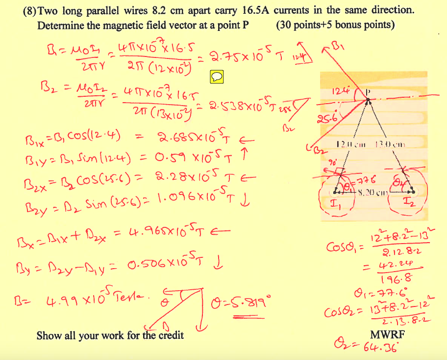 Solved 8 Two Long Parallel Wires 8 2 Cm Apart Carry 16 5a Chegg Solved 8 Two Long Parallel Wires 8 2 Cm Apart Carry 16 5a Chegg