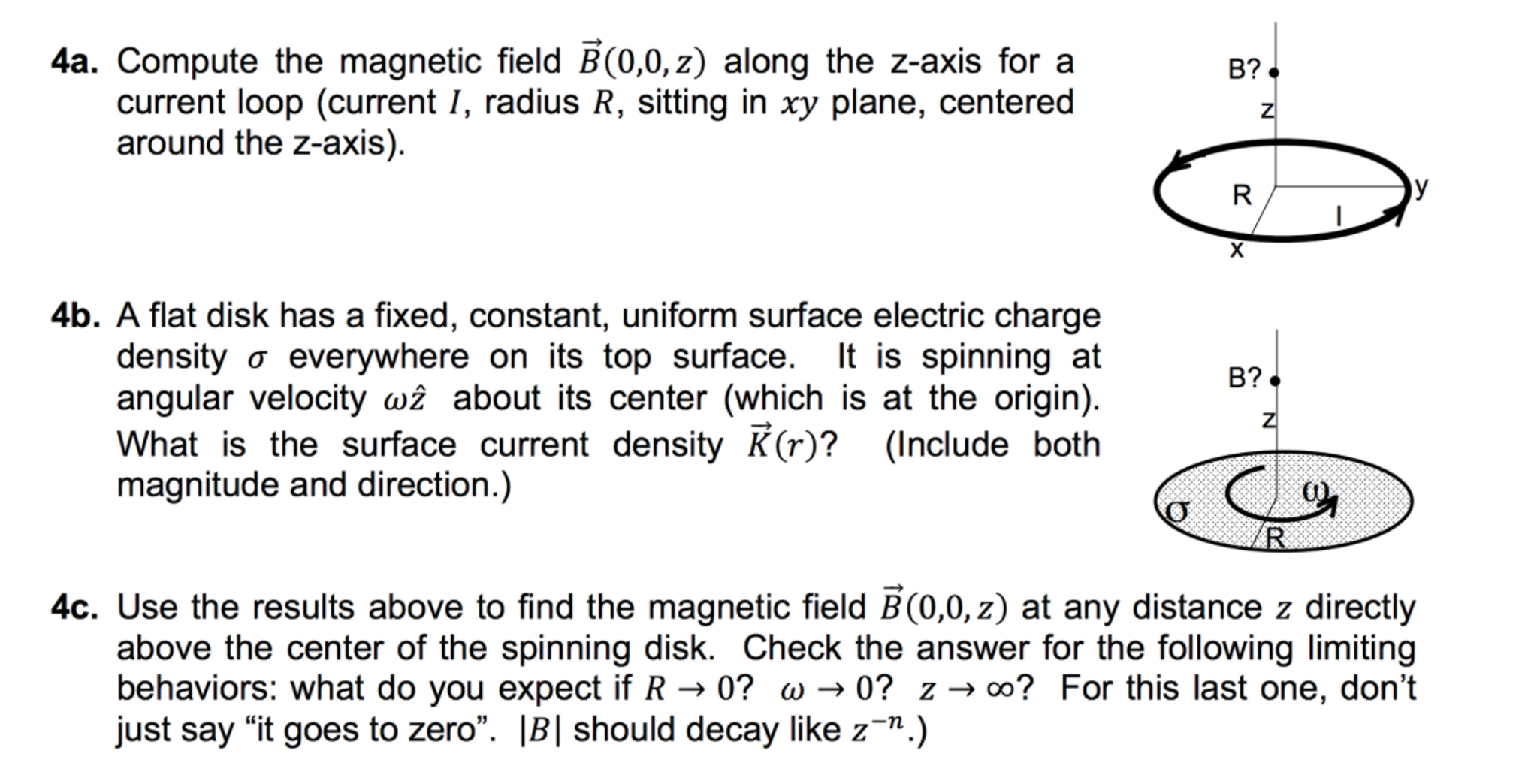 Compute the field vector B (0, 0, z) along