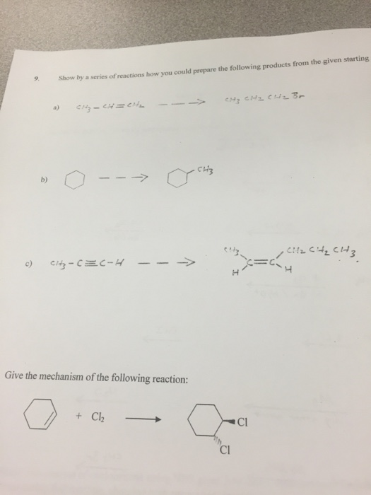 Solved Show by a series of reactions how you could prepare | Chegg.com