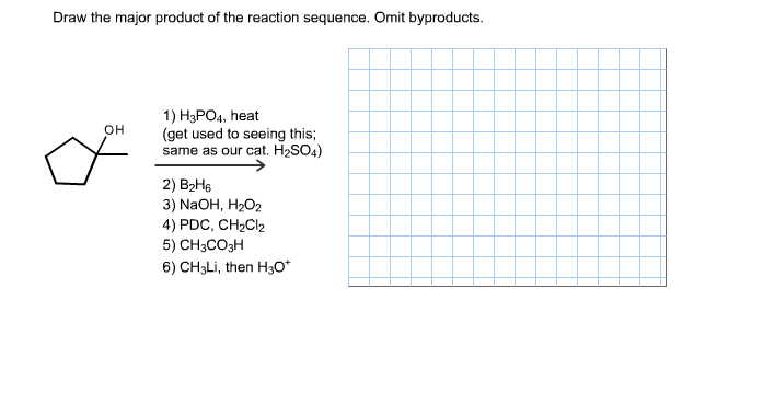 Solved Draw the major product of the reaction sequence Omit Chegg com