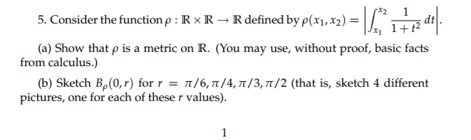 Solved -rī 5. Consider the function ρ : R × R → R defined by | Chegg.com