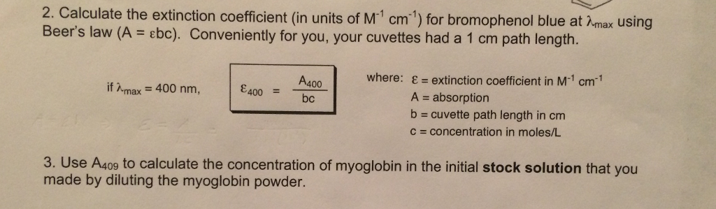 solved-calclulate-the-extinction-coefficient-in-units-chegg