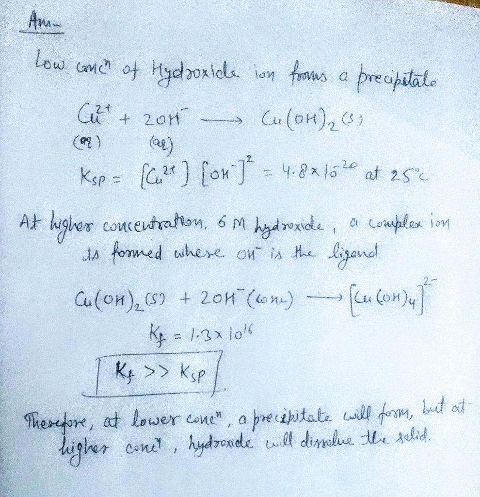 Question & Answer Consider each of the following a. 1.0 M hydroxide
