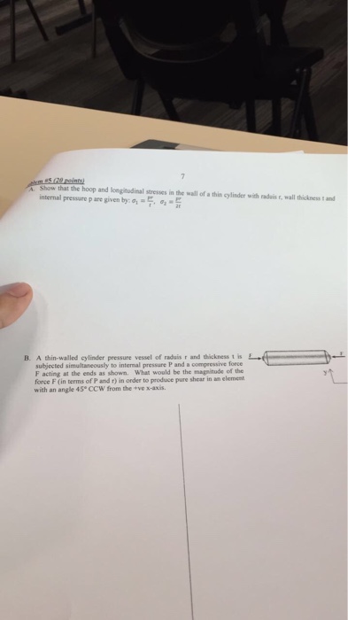 Solved Show that the hoop and longitudinal stresses in the | Chegg.com