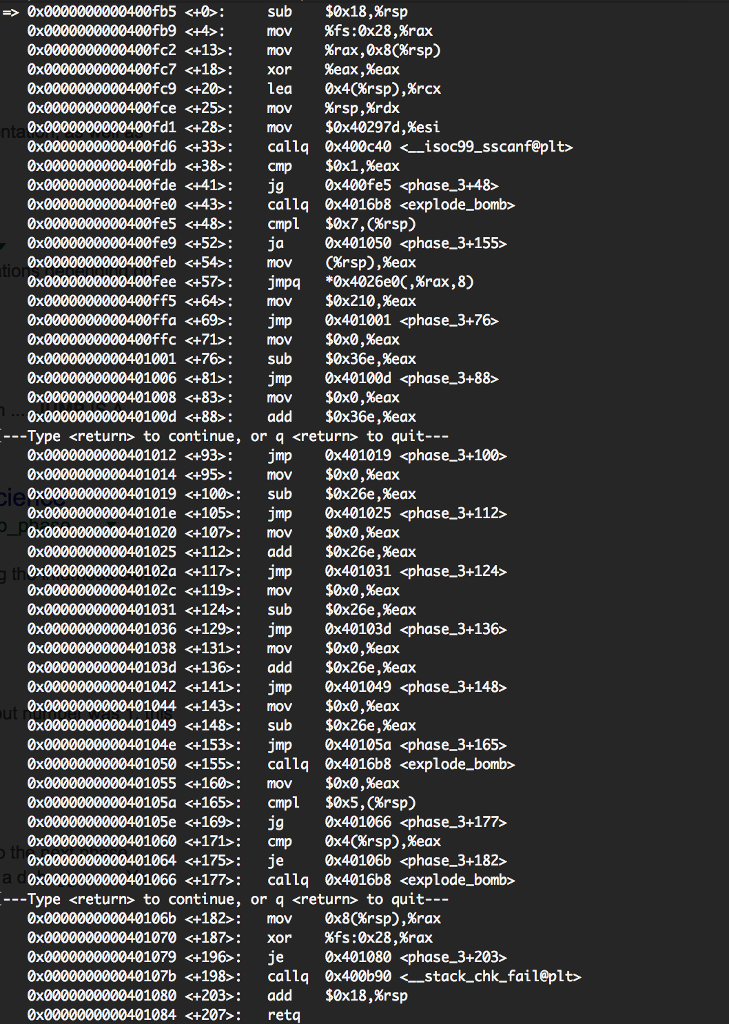 Bomb Lab phase 3 Right now, I know it is searching