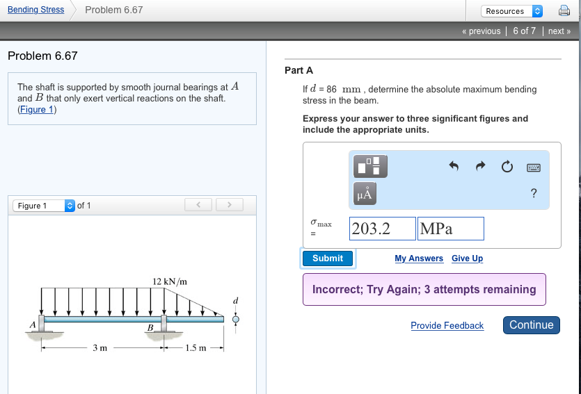 Solved If d = 86 mm , determine the absolute maximum bending | Chegg.com