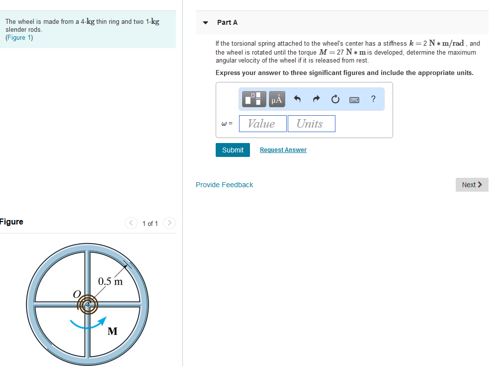 Solved The wheel is made from a 4-kg thin ring and two 1-kg | Chegg.com