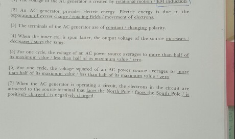 Solved generator is created by 121 An AC generator provides | Chegg.com