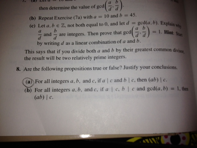 Solved Then Determine The Value Of Gcd(a/d, B/d). Repeat | Chegg.com