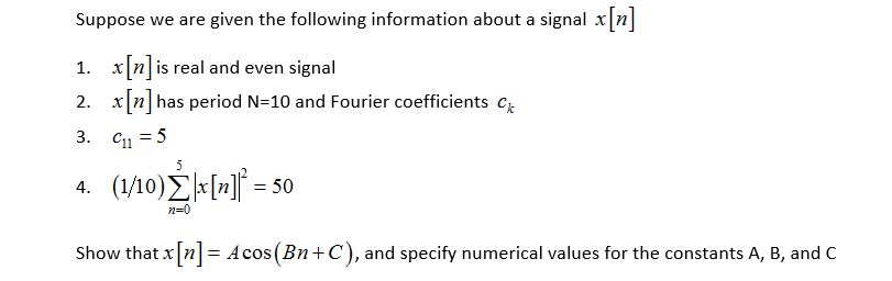 Solved Suppose we are given the following information about | Chegg.com