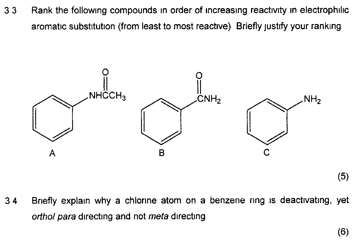 Solved Rank the following compounds in order of increasing