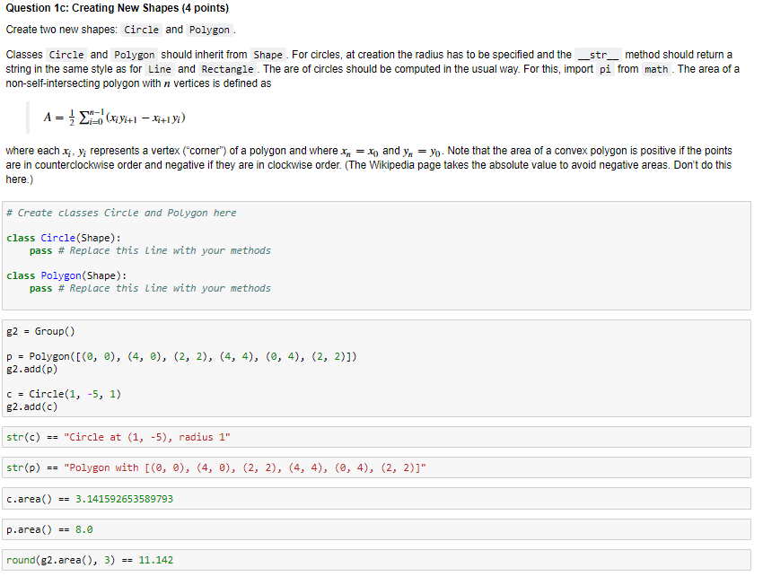 Solved Question 1a: Extending Geometric Shapes (2 points) | Chegg.com