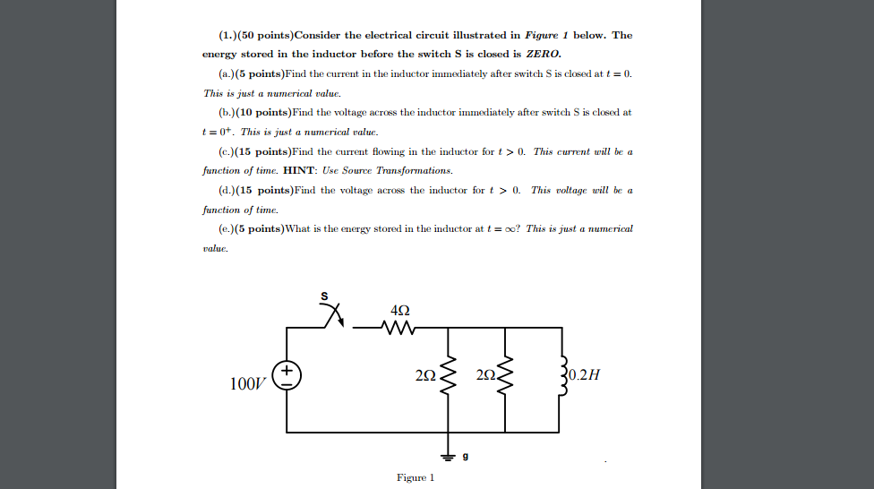 Solved Consider the electrical circuit illustrated in Figure | Chegg.com