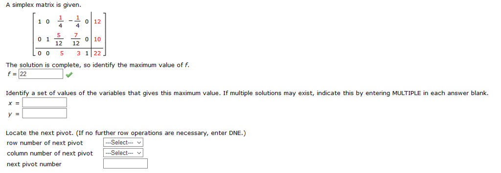 Solved A simplex matrix is given. 0112 01_-0110 0 0S 3 122 | Chegg.com