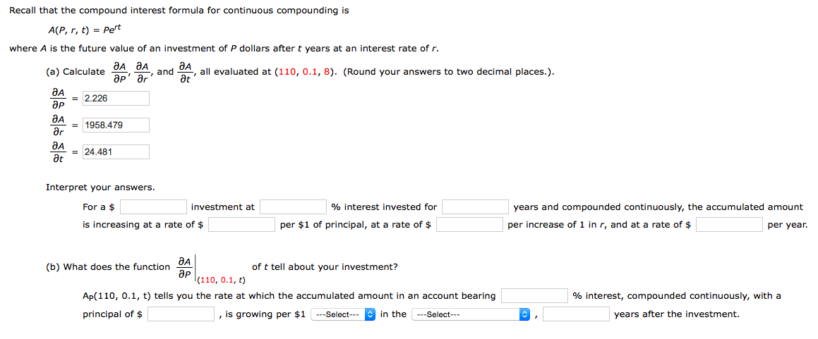 Solved Recall That The Compound Interest Formula For