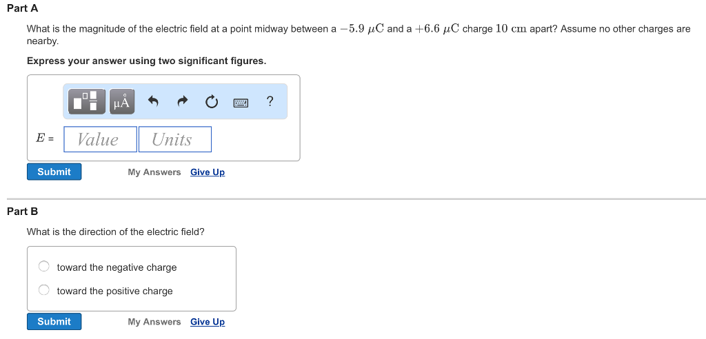 Solved What is the magnitude of the electric field at a | Chegg.com