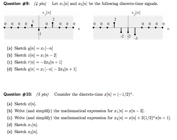 Solved Let x_1 [n] and x_2 [n] be the following | Chegg.com | Chegg.com