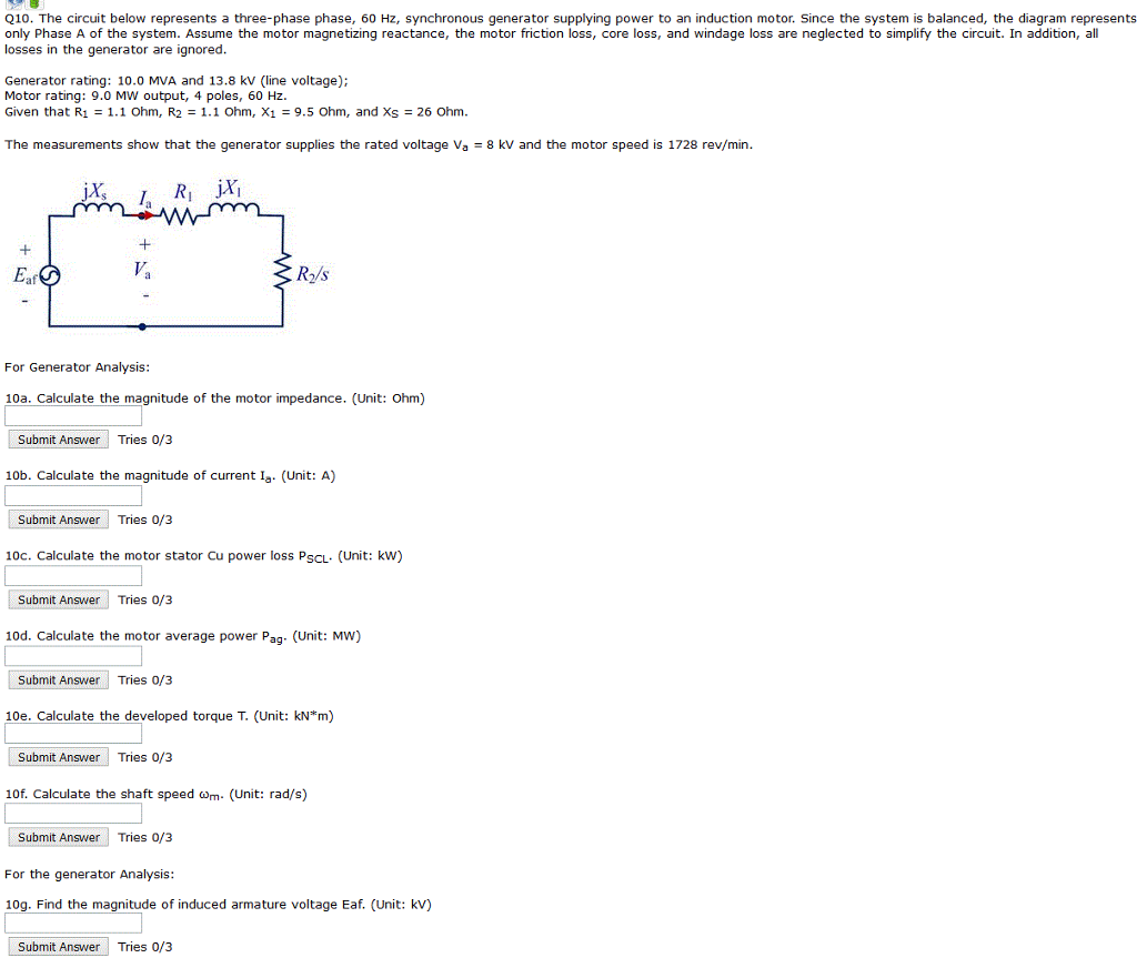 Solved Q10. The circuit below represents a three-phase | Chegg.com