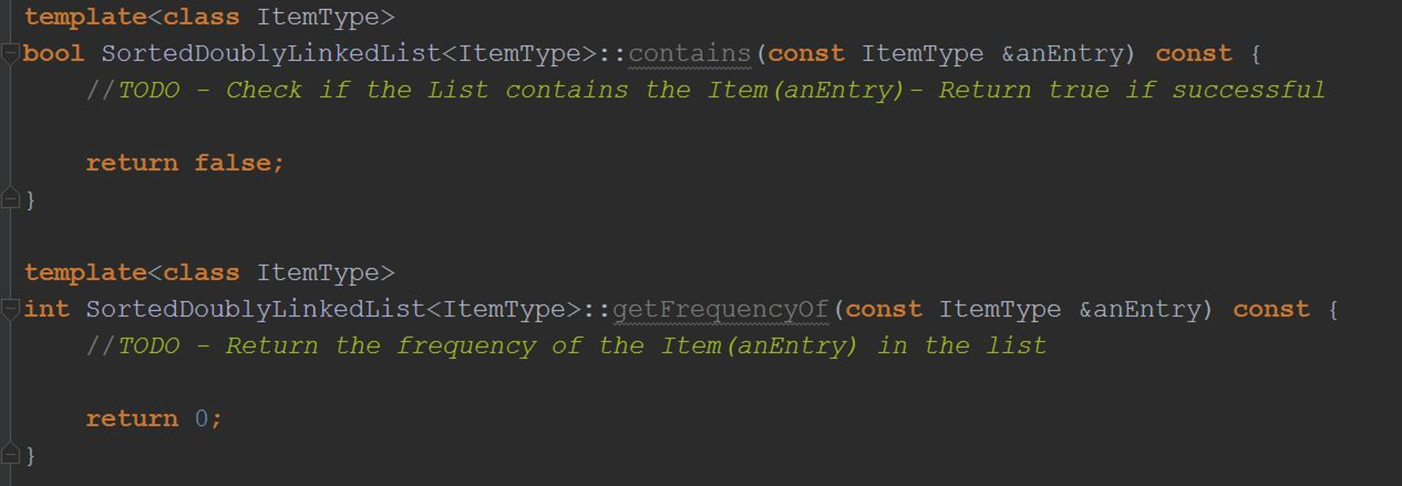 template doubly linked list c