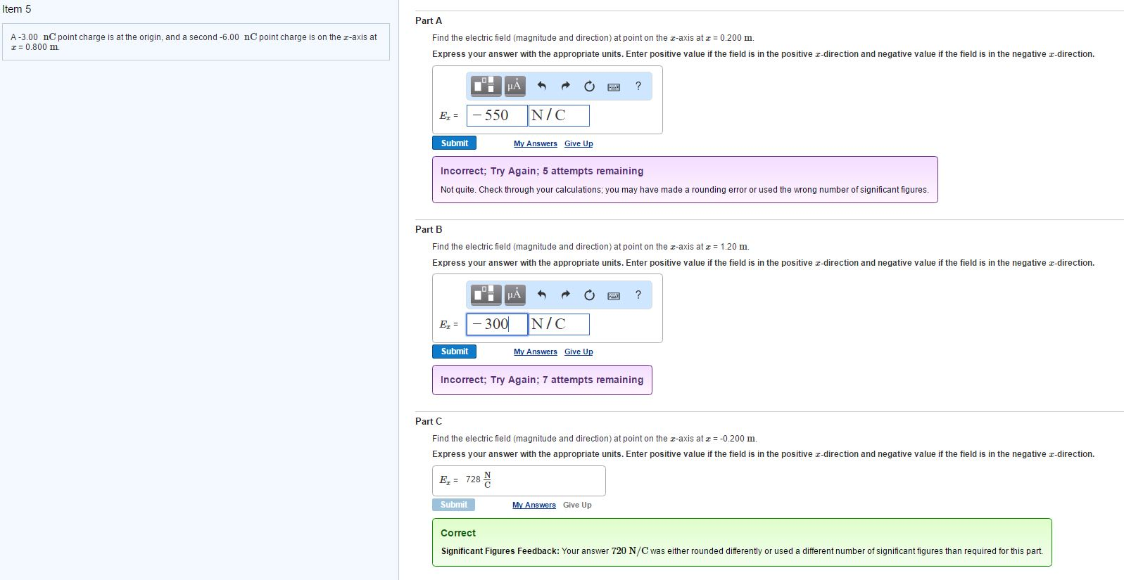 Solved A -3.00 nC point charge is at the origin, and a | Chegg.com