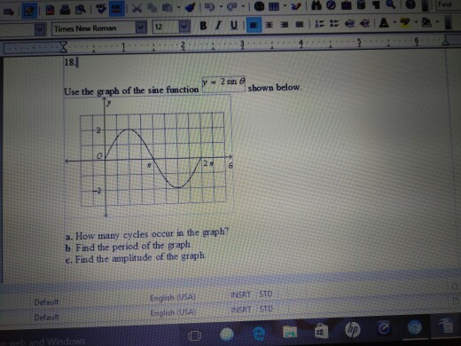Solved Find 18 Use the graph of the sine function showa | Chegg.com