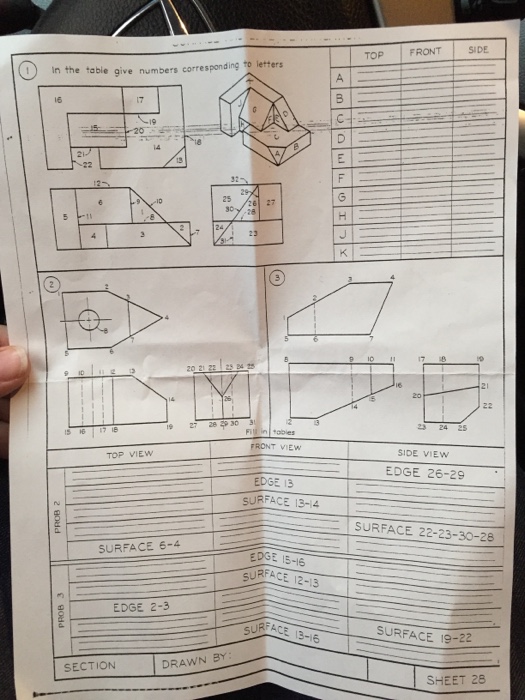 Solved In the table give numbers corresponding to letters