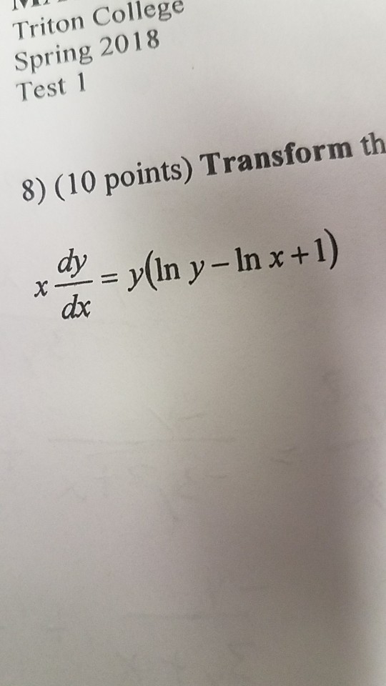 Solved Triton College Spring 2018 Test 1 8) (10 points)