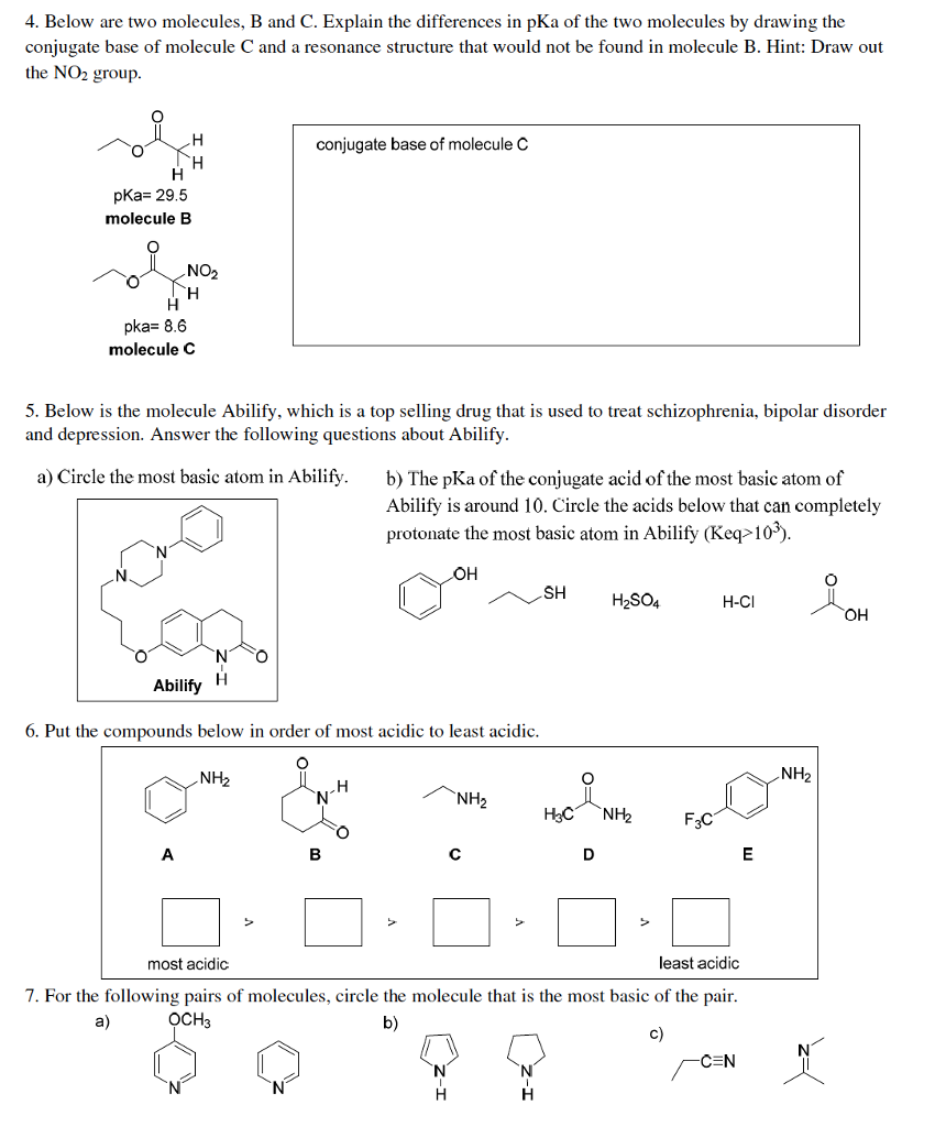 Solved 4. Below are two molecules, B and C. Explain the | Chegg.com