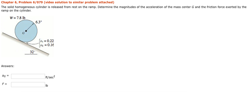 Solved The solid homogeneous cylinder is released from rest | Chegg.com