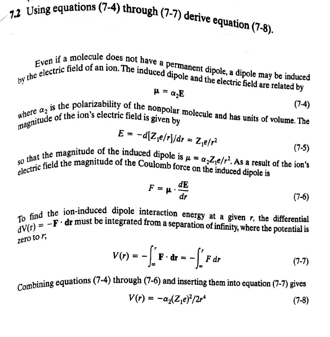 Solved Using equations (7-4) through (7.7) derive | Chegg.com