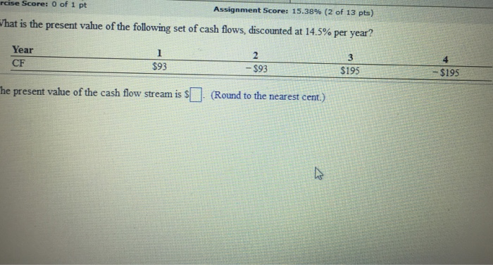 Solved What Is The Present Value Of The Following Set Of 4013