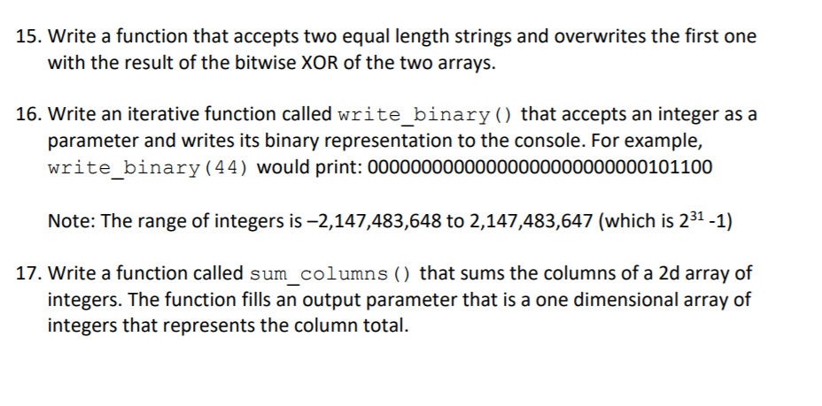 Solved Write a function that accepts two equal length | Chegg.com