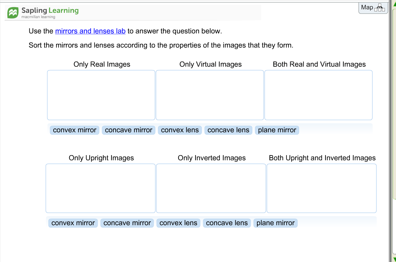Solved Use the mirrors and lenses lab to answer the question