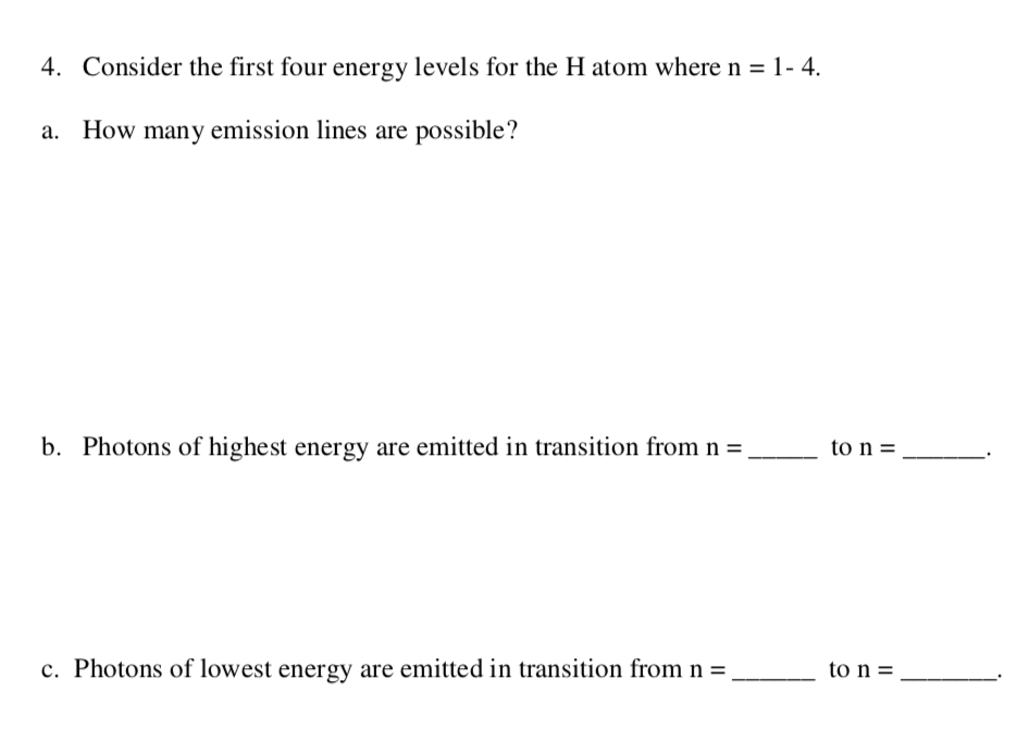atomic emission spectrum worksheet blank
