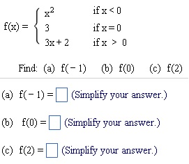 Solved Find: (a) f(- 1) (b) f(0) (c) f(2) (a) f( - 1) = [] | Chegg.com