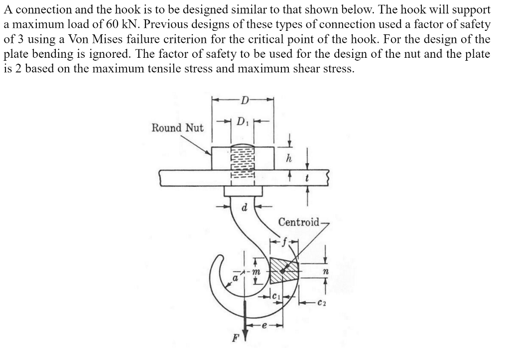 A connection and the hook is to be designed similar | Chegg.com