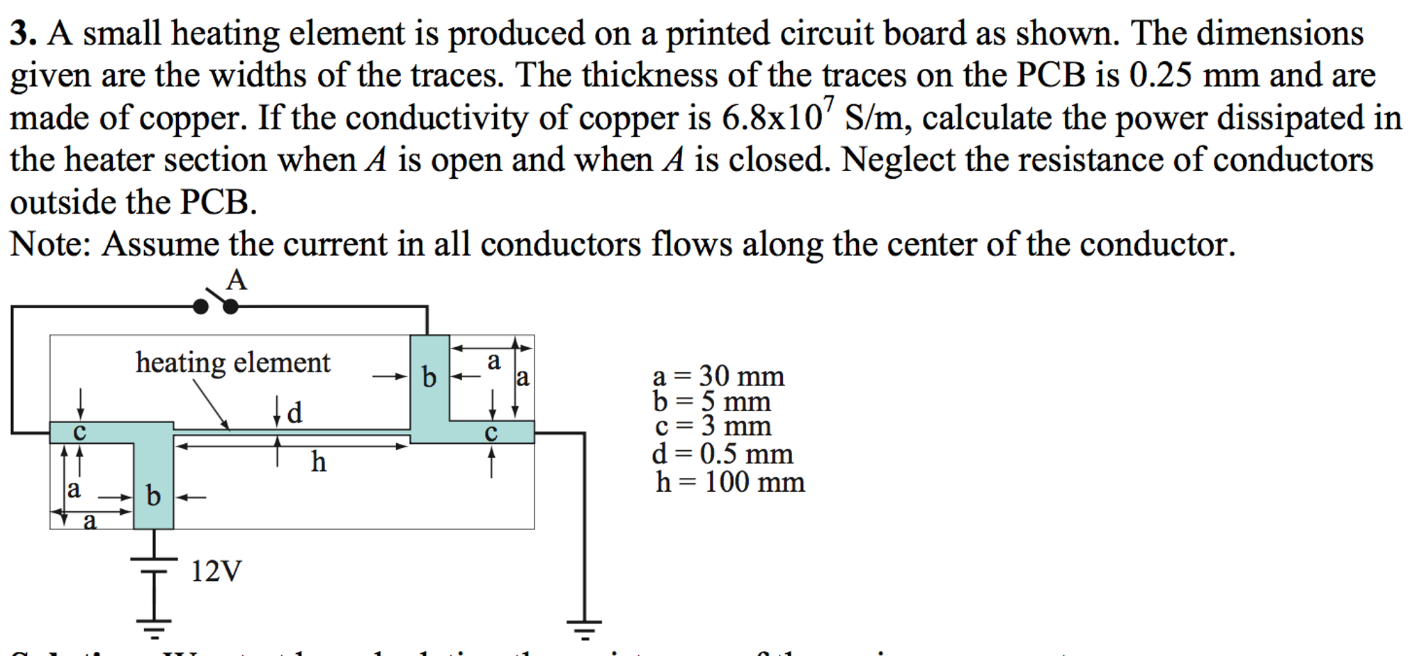 A small heating element is produced on a printed