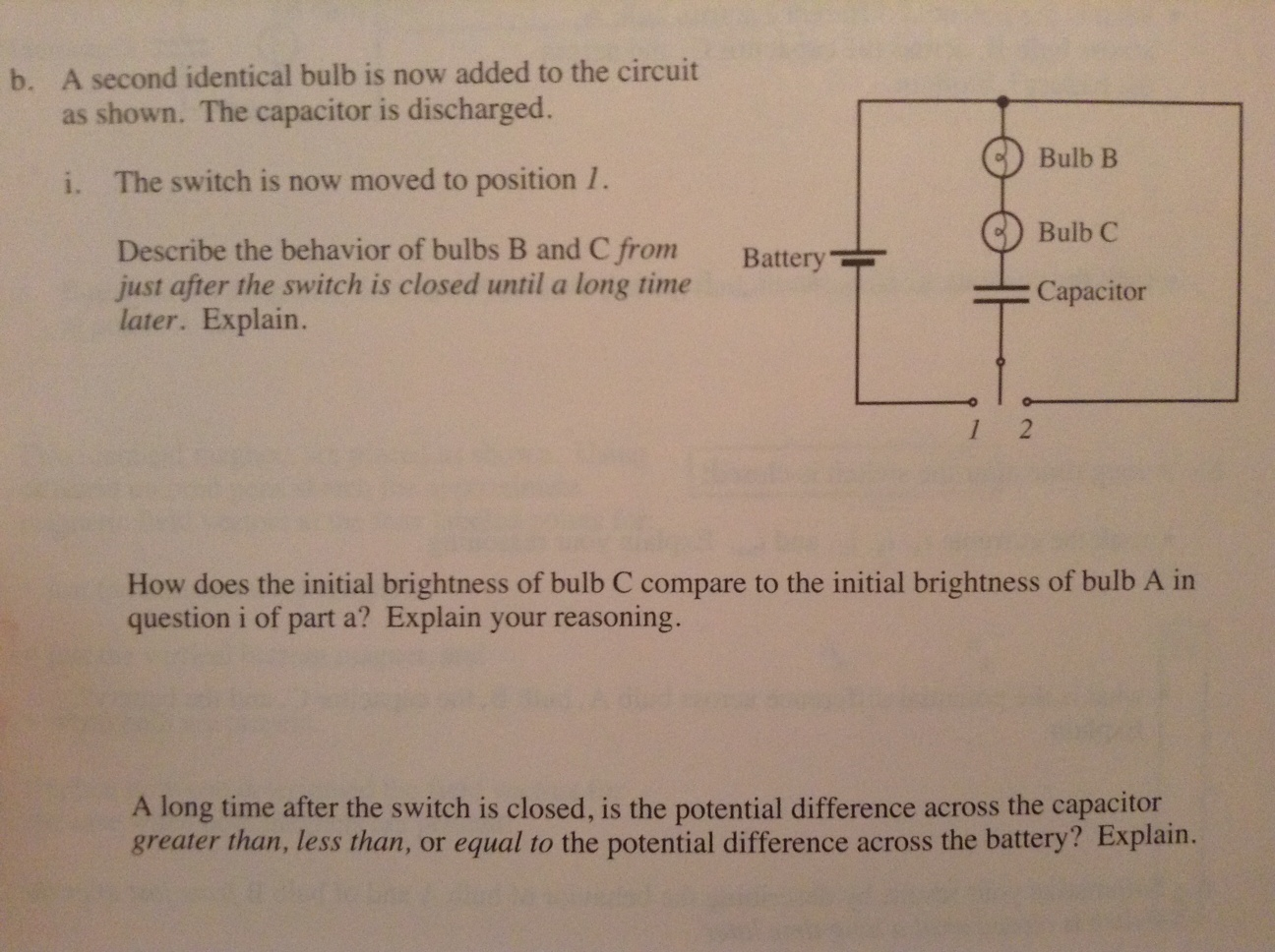 Solved Please ONLY ANSWER the 3 parts of Question b, part i | Chegg.com