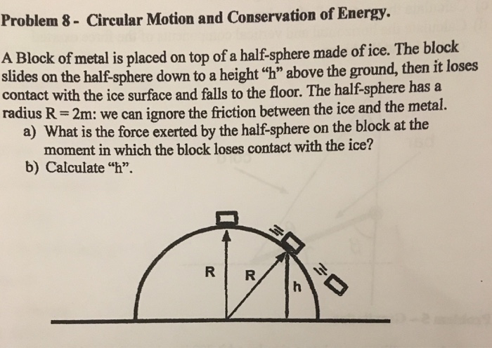 Solved Circular Motion and Conservation of EnergyA Block of | Chegg.com
