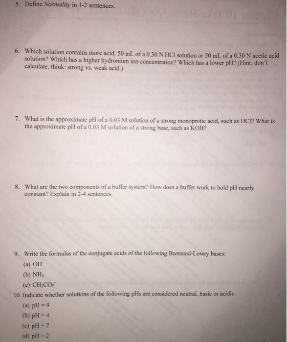 Solved define normality in 1 2 sentences which solution chegg