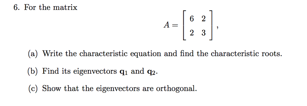 characteristic roots of a 3x3 matrix example