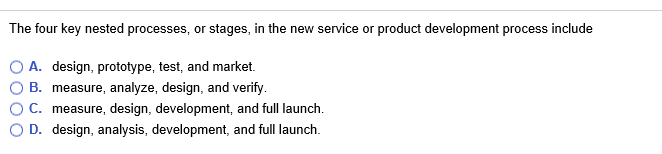 Solved The four key nested processes, or stages, in the new | Chegg.com