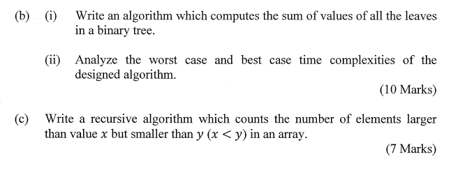 Solved Write an algorithm which computes the sum of values | Chegg.com