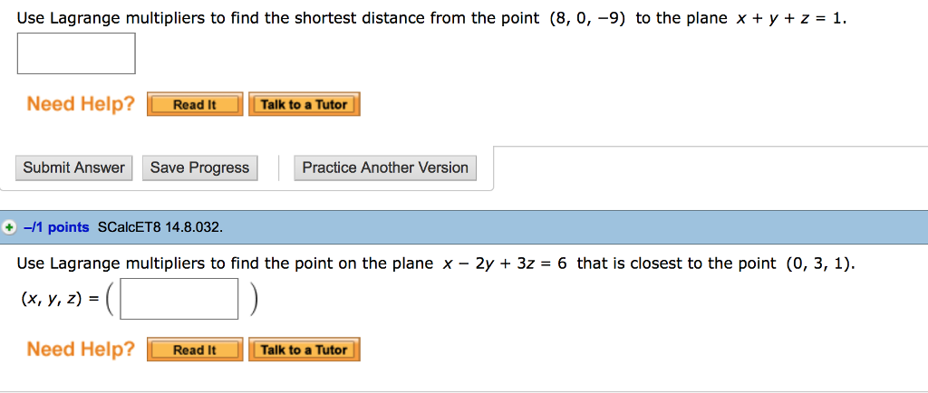 Solved Use Lagrange Multipliers To Find The Shortest | Chegg.com